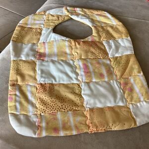 Handmade Double Sided Quilted Yellow Baby Bib